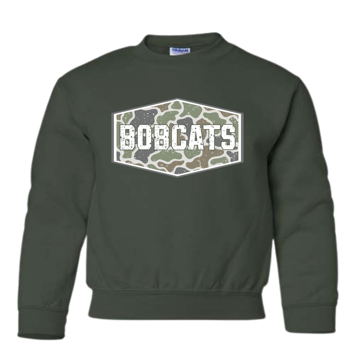 Bobcat Camo Crewneck or Hoodie